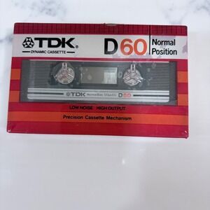 TDK‎ D60 Dynamic Cassette Tape Normal Bias Type I 60 Minute Blank Sealed 1982